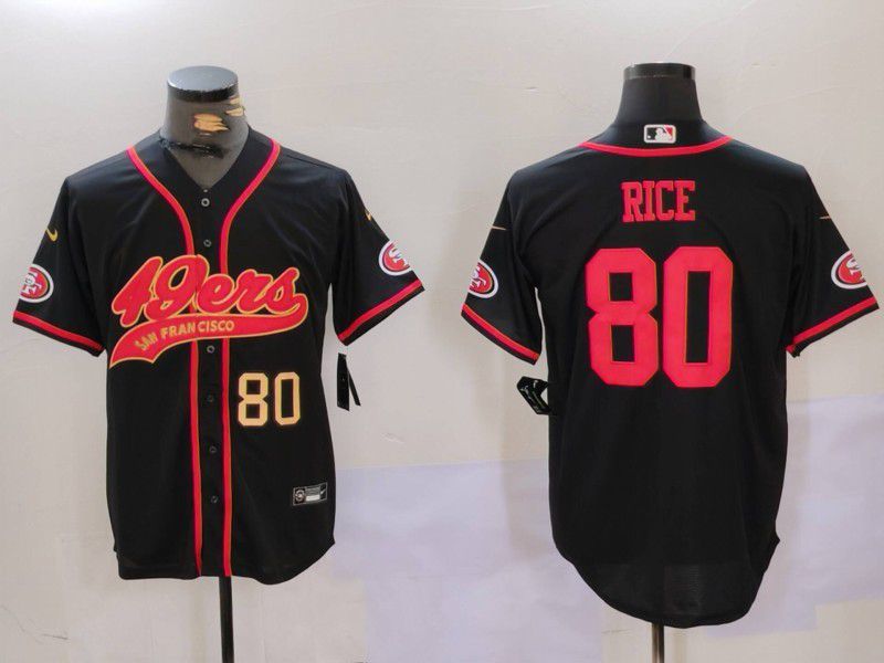 Men San Francisco 49ers #80 Rice Black gold Joint Name 2024 Nike Limited NFL Jersey style 2->san francisco 49ers->NFL Jersey